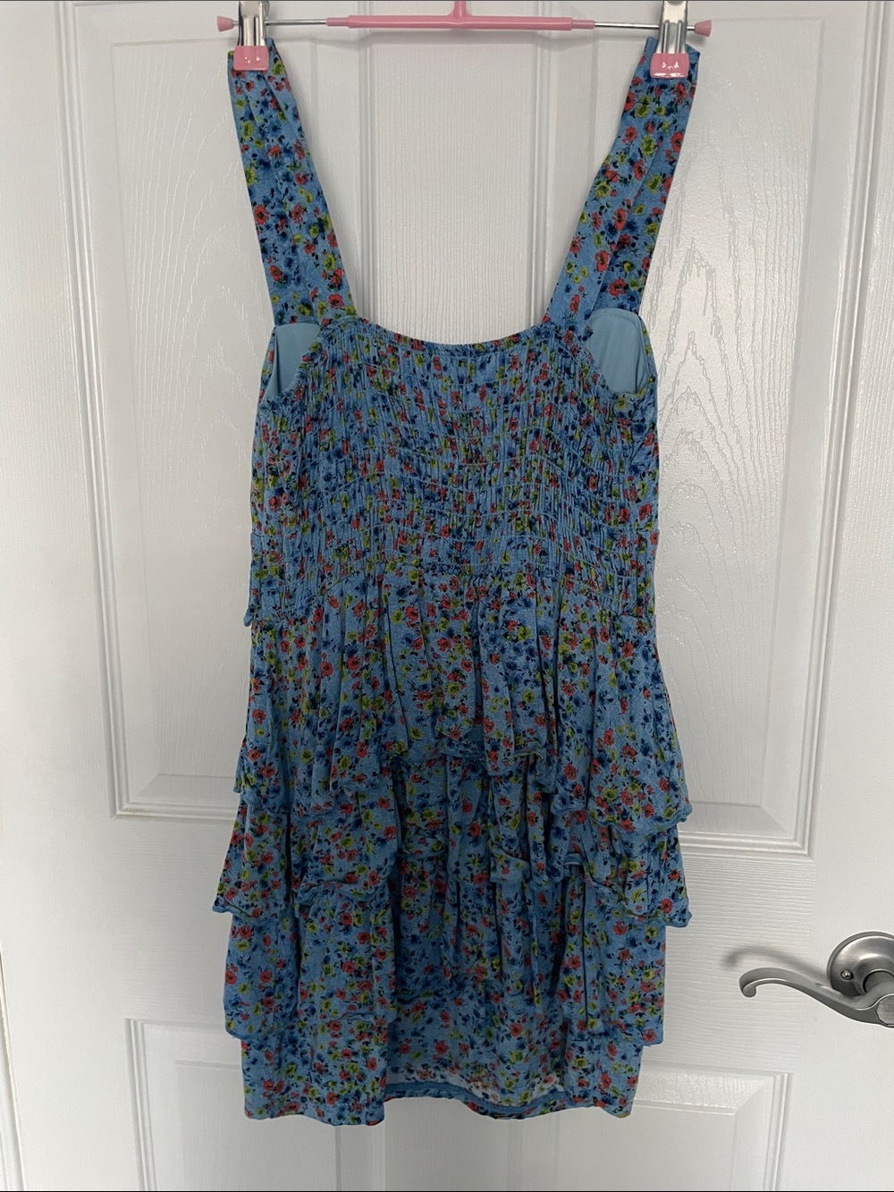 Ruby Rox Sky Blue Floral Ruffle Mini Dress - Picture 5 of 5